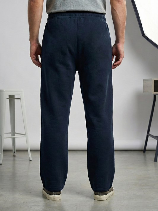 Straight Fit Baggy Trousers | Dark Blue