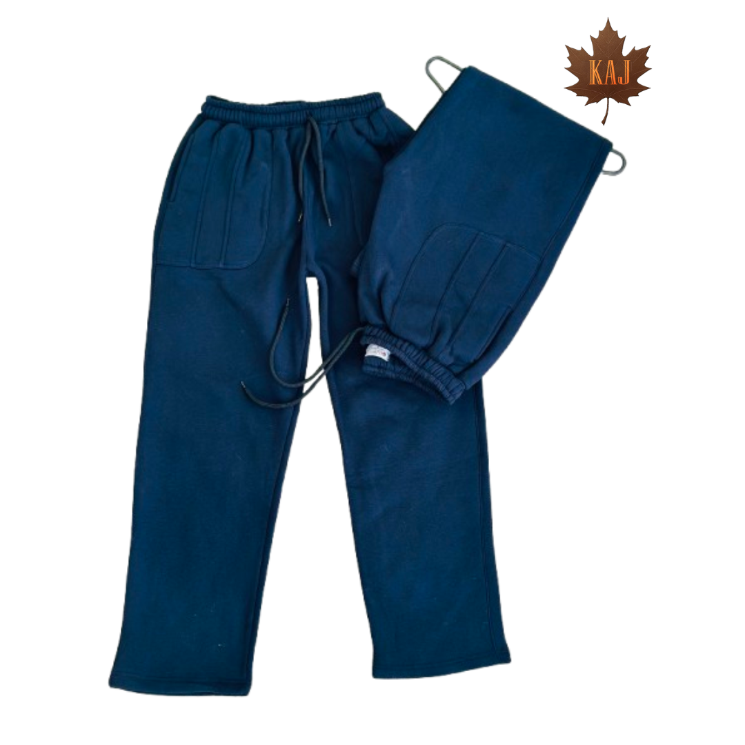 Straight Fit Baggy Trousers | Dark Blue