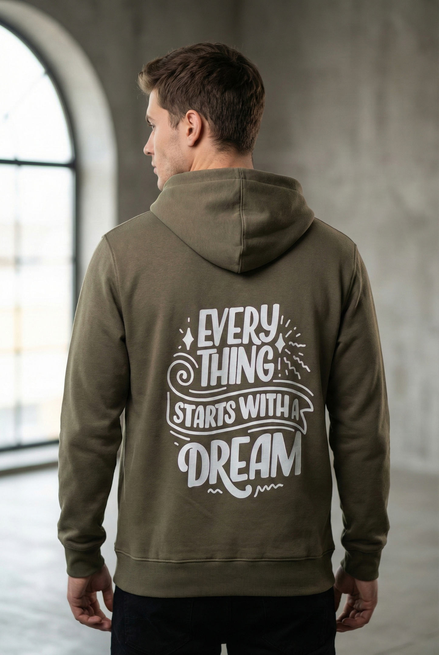 Olive Green Casual Hoodie | Casual Dream