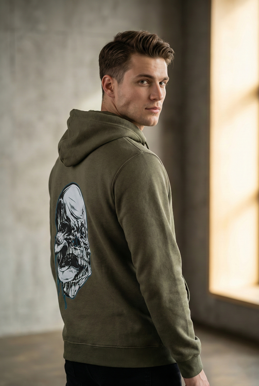 Olive Green Casual Hoodie | Toxic Zombie