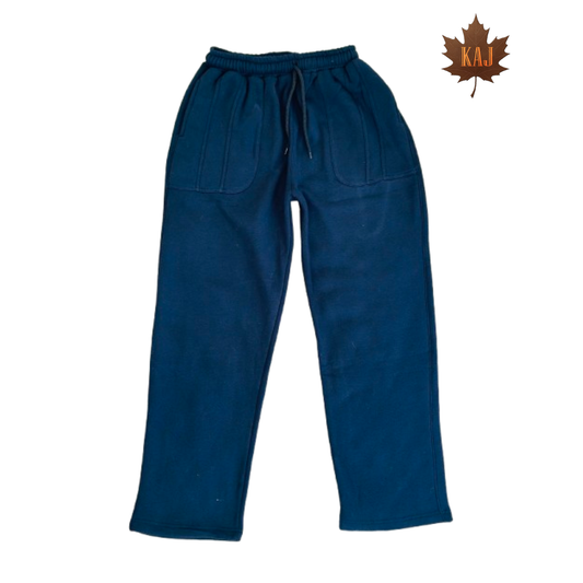 Straight Fit Baggy Trousers | Dark Blue