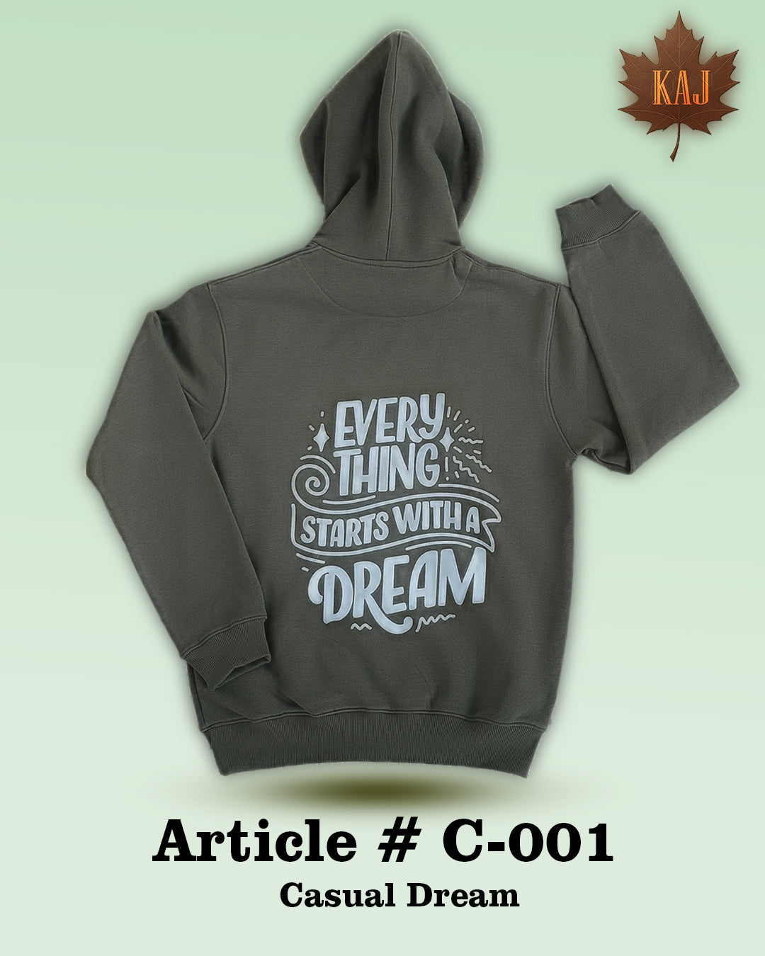 Olive Green Casual Hoodie | Casual Dream