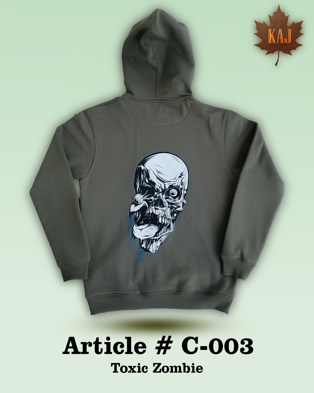 Olive Green Casual Hoodie | Toxic Zombie