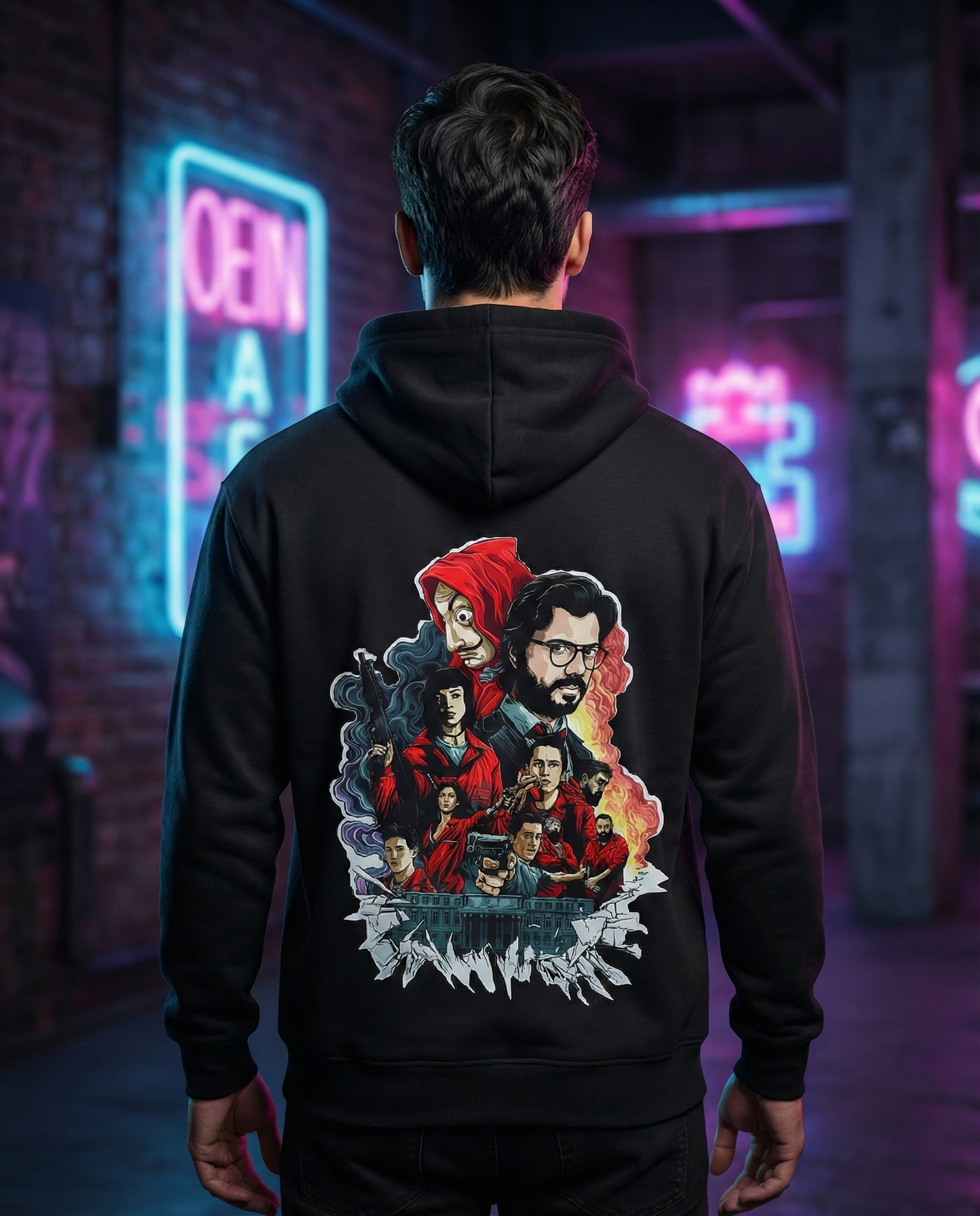 Black Baggy Hoodie | Money Heist