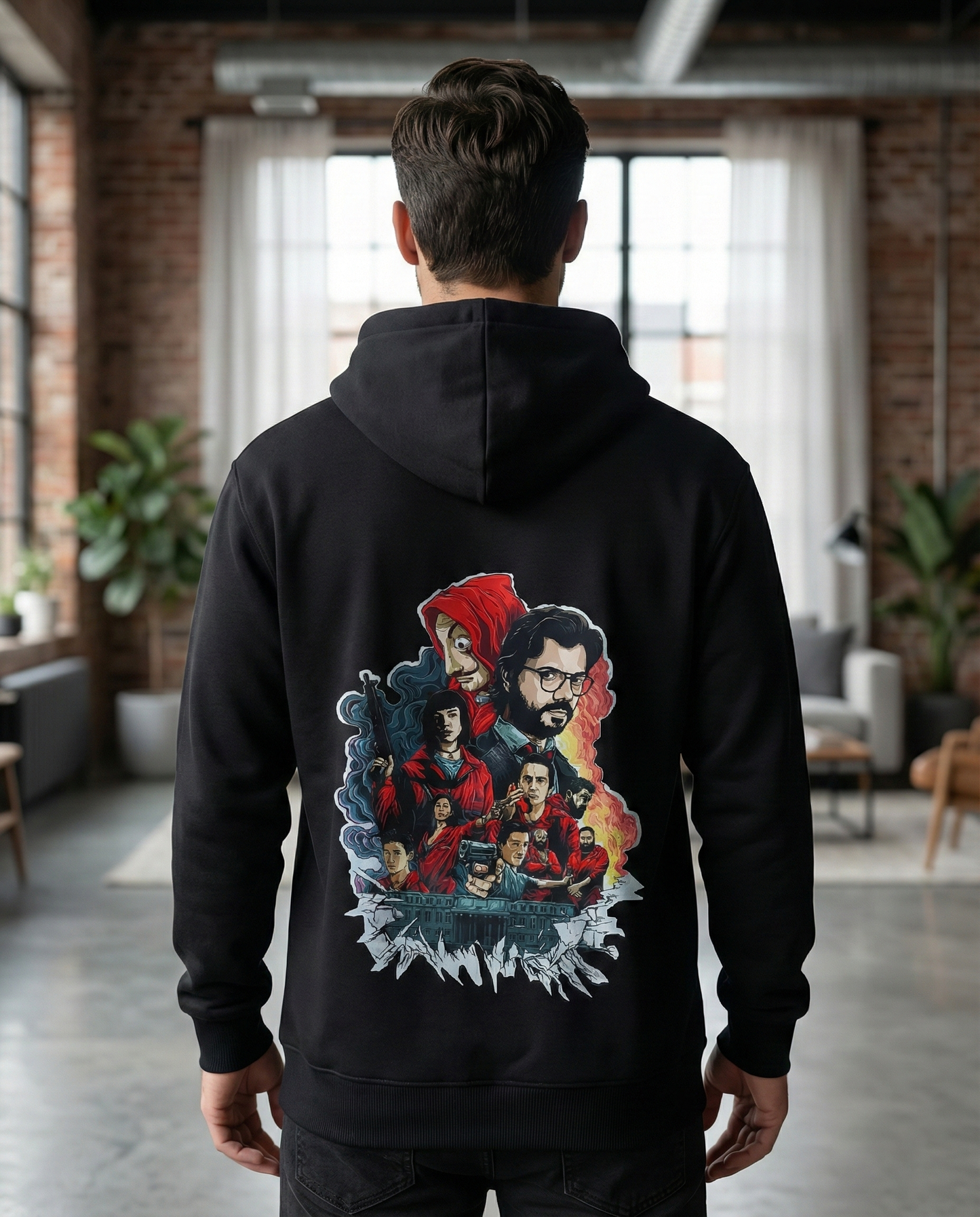 Black Baggy Hoodie | Money Heist